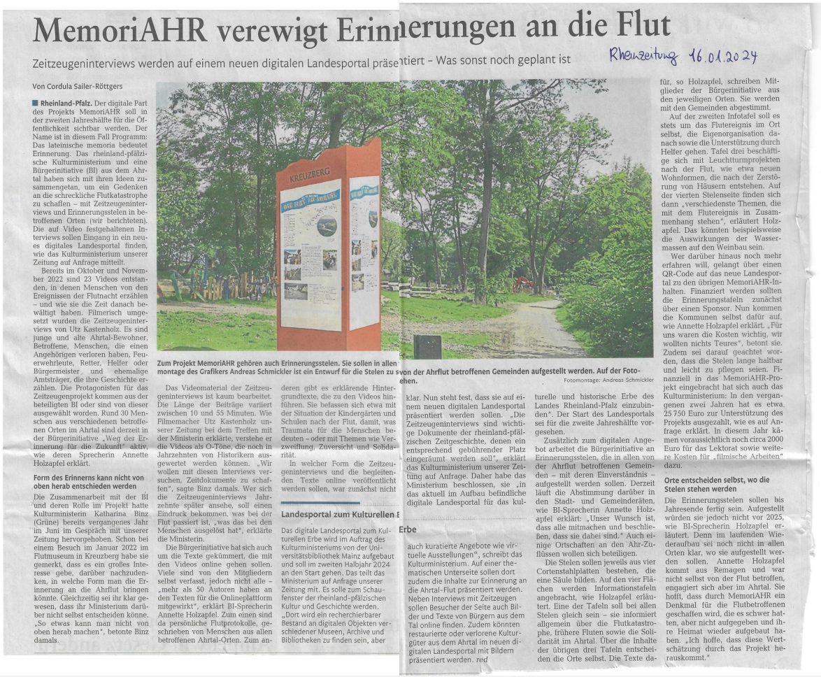 Bericht der Rheinzeitung vom 16.01.2024